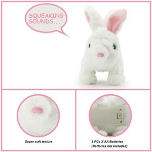 عروسک رباتیک خرگوش حرکتی رنگ سفید _عروسک رباتیک